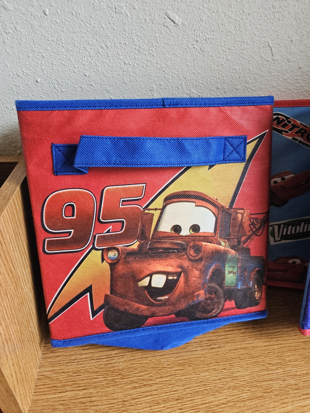 Cars 2 Storage Bins Collapsible Fabric Lightning Mcqueen & Mater 9.5 Inch Disney - Picture 13 of 15